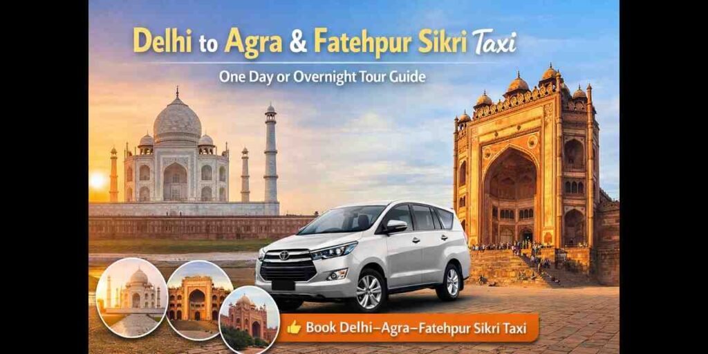 India Taxi Online 1 Delhi to Agra and Fatehpur Sikri Tour by Taxi – One Day or Overnight Guide