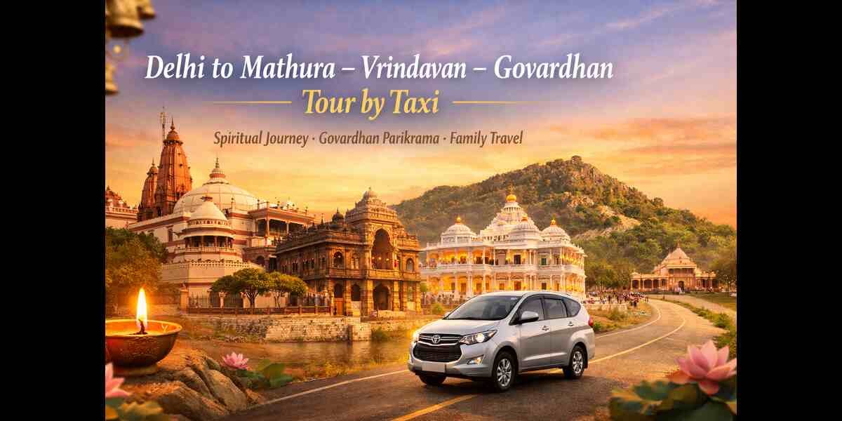 Delhi to Mathura, Vrindavan, Gokul & Govardhan Tour by Taxi – Complete Spiritual Travel Guide