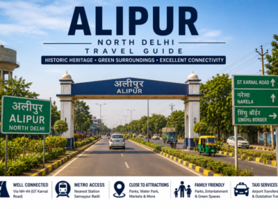 Alipur in North Delhi featuring GT Karnal Road, green surroundings and convenient connectivity to major Delhi attractions