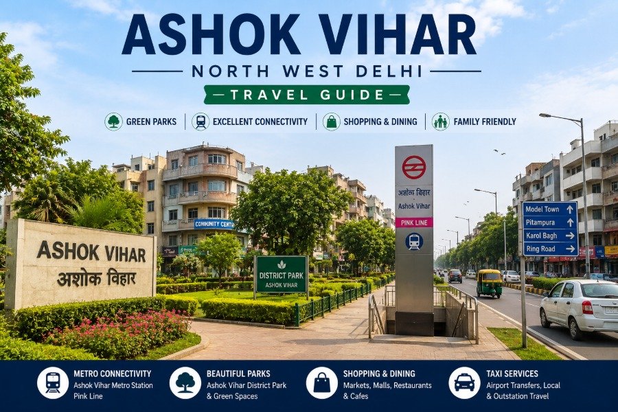 Ashok Vihar in North West Delhi featuring landscaped parks, modern residential neighbourhoods and excellent Metro connectivity