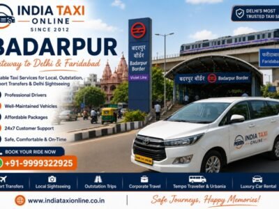 Badarpur Border Metro Station with Mathura Road and South East Delhi streetscape