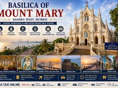Basilica of Mount Mary Mumbai Travel Guide Basilica of Mount Mary in Bandra West featuring Gothic Revival architecture, hilltop location and Arabian Sea views