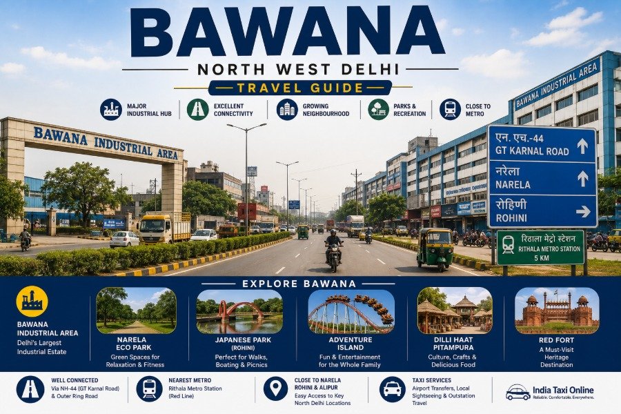 Bawana in North West Delhi featuring industrial estates, wide roads, commercial developments and excellent connectivity