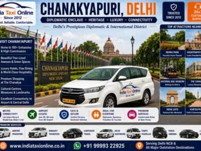 Chanakyapuri featuring Diplomatic Enclave, embassies, luxury hotels, tree-lined avenues and international district in New Delhi.