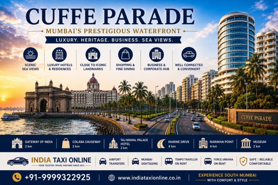 Cuffe Parade is South Mumbai's prestigious waterfront neighbourhood, offering luxury accommodation, business hubs and scenic coastal views.