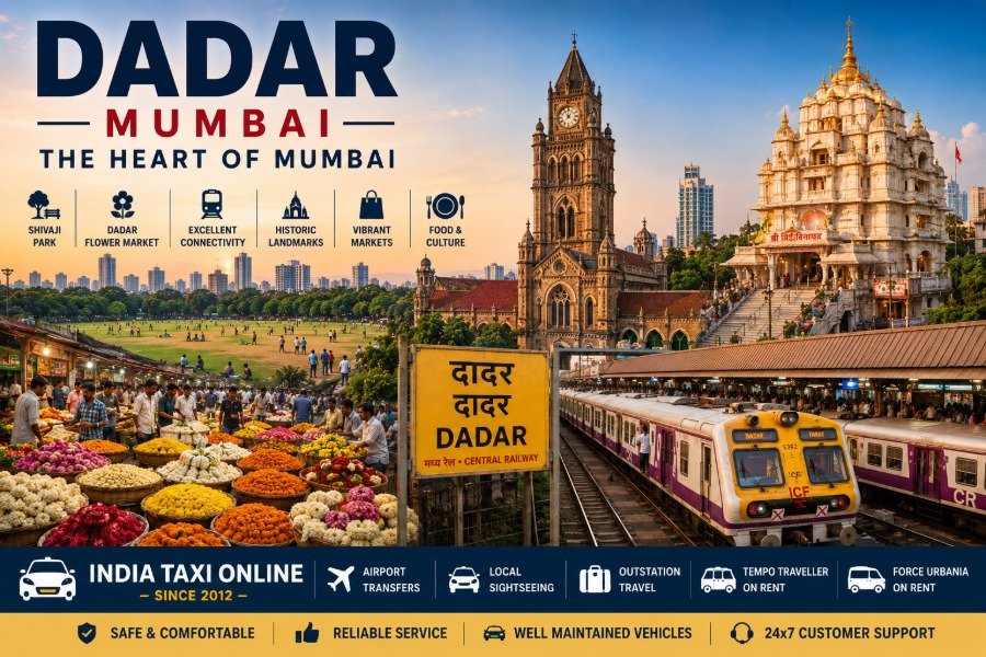 Dadar Mumbai featuring Shivaji Park, Dadar Flower Market, heritage buildings, railway station and vibrant city life