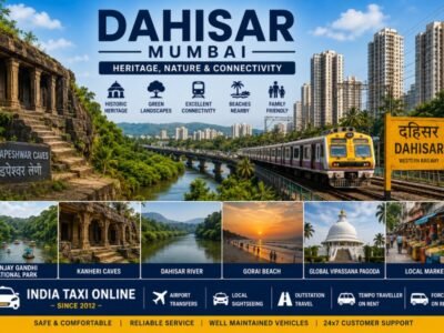 Dahisar Mumbai featuring Dahisar River, Mandapeshwar Caves, Sanjay Gandhi National Park and modern skyline
