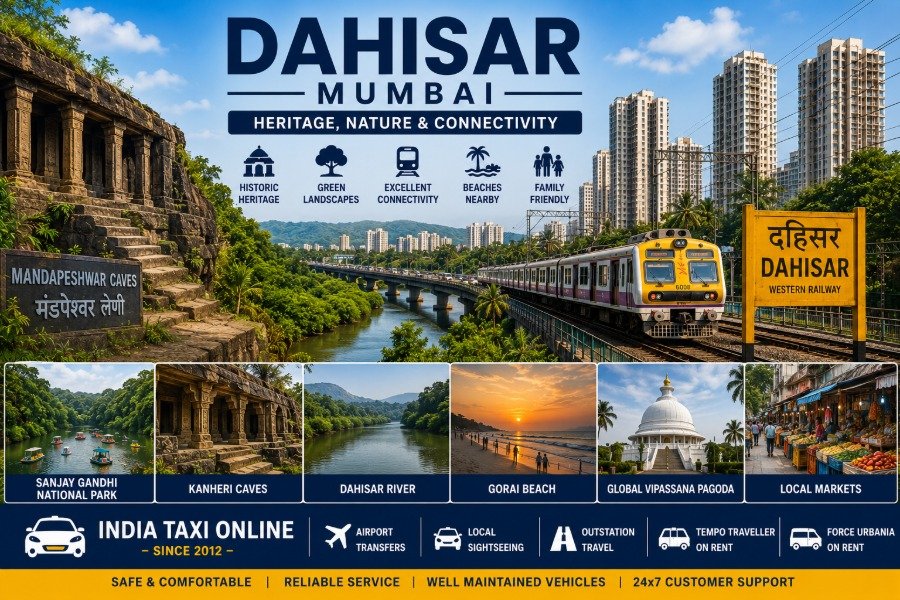 Dahisar Mumbai featuring Dahisar River, Mandapeshwar Caves, Sanjay Gandhi National Park and modern skyline