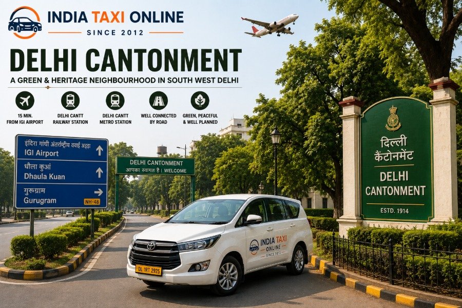 Tree-lined roads and peaceful surroundings in Delhi Cantonment with nearby transport connectivity