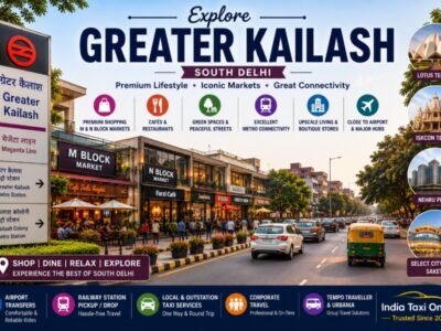 Greater Kailash M Block Market in South Delhi featuring luxury shopping, cafés, premium residences, boutique stores, and excellent Metro connectivity