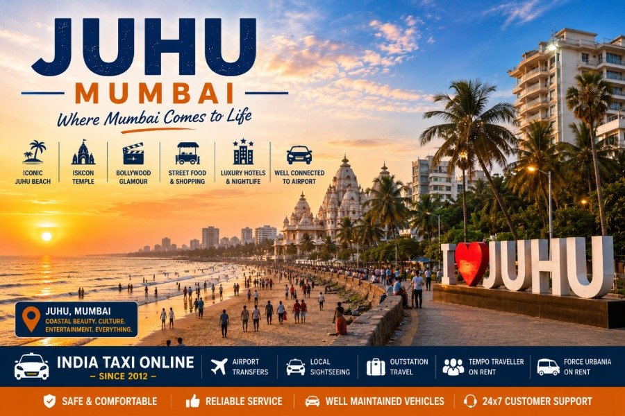 Scenic Juhu Beach Mumbai featuring Arabian Sea sunset, beach promenade, luxury hotels and vibrant coastal atmosphere