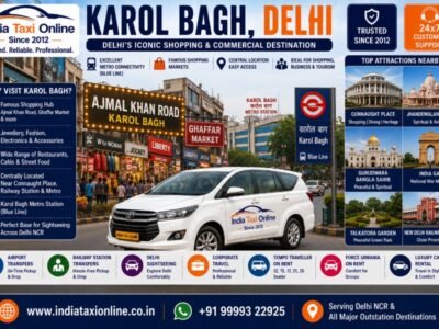 Karol Bagh featuring Ajmal Khan Road, Ghaffar Market, Karol Bagh Metro Station and shopping streets in Central Delhi.