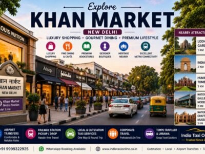 Khan Market in New Delhi featuring luxury boutiques, cafés, premium shopping, Delhi Metro connectivity, and vibrant lifestyle attractions