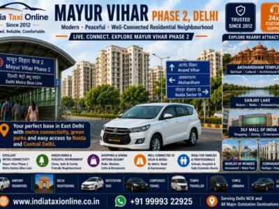 Mayur Vihar Phase 2 Metro Station, residential apartments, green parks and modern neighbourhood in East Delhi.