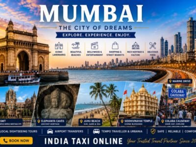 Mumbai skyline featuring Gateway of India, Marine Drive, Arabian Sea, Chhatrapati Shivaji Maharaj Terminus and modern skyscrapers