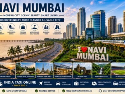 Modern Navi Mumbai skyline featuring Palm Beach Road, waterfront, parks, skyscrapers and scenic urban landscape