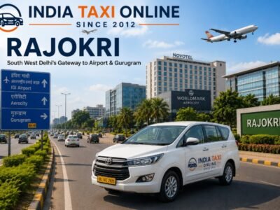 Modern streets of Rajokri near Delhi Airport with NH-48 connectivity and commercial surroundings