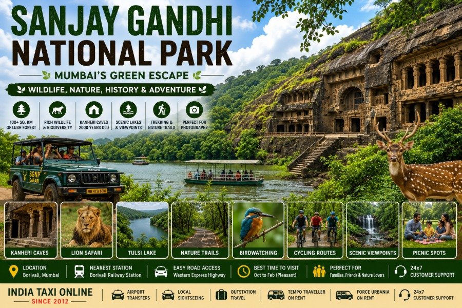 Sanjay Gandhi National Park featuring lush forests, Kanheri Caves, wildlife, scenic trails and tropical greenery in Mumbai