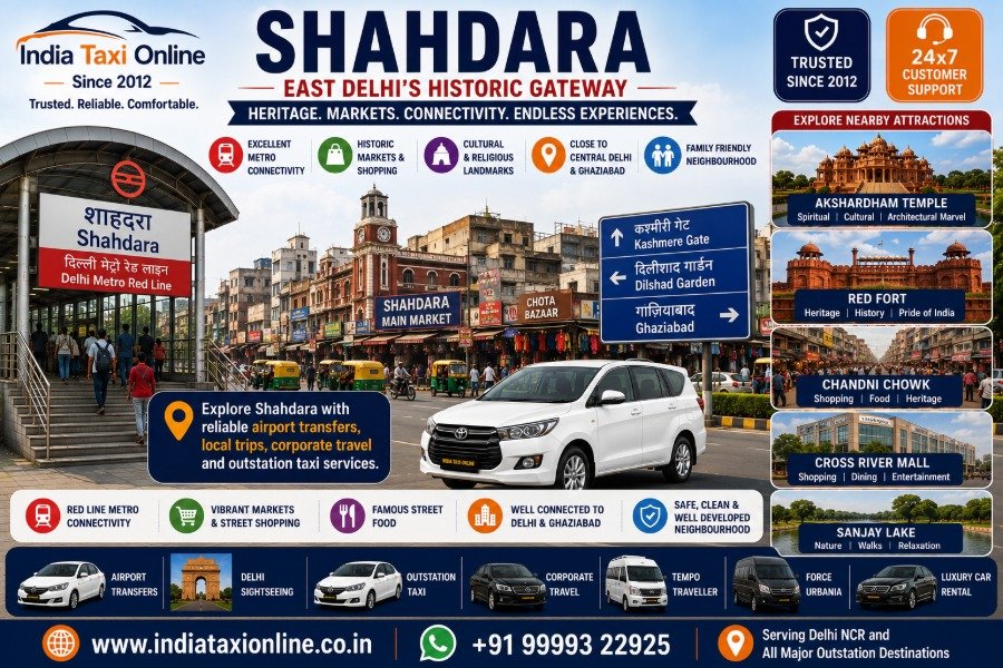 Shahdara Metro Station, historic market, busy shopping streets and heritage surroundings in East Delhi.
