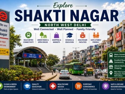 Shakti Nagar in North Delhi featuring tree-lined streets, heritage residential neighbourhoods, bustling markets, cafés, Delhi University proximity and GT Karnal Road connectivity