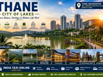 Thane City of Lakes Upvan Lake and Yeoor Hills Scenic Thane featuring Upvan Lake, Yeoor Hills, skyline, lakeside promenade and modern cityscape