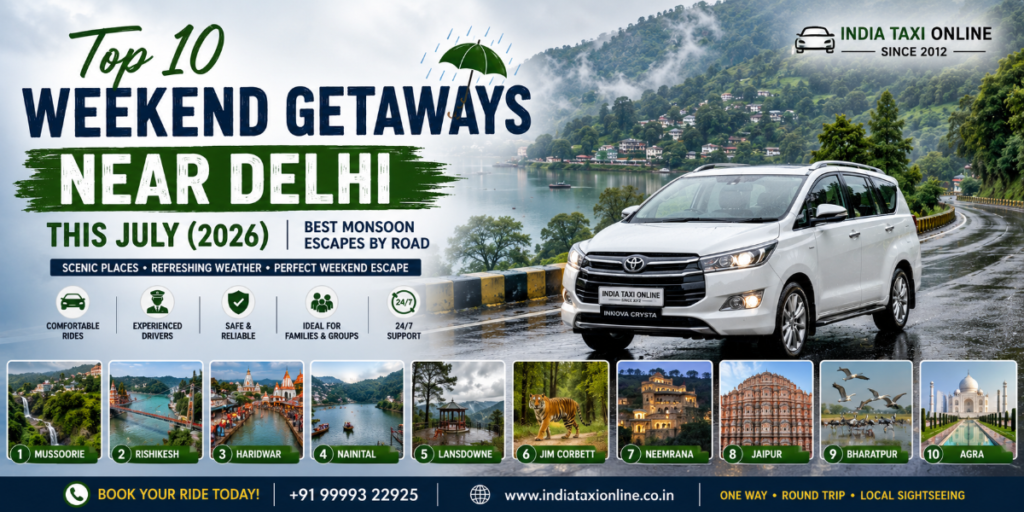 Top 10 Weekend Getaways Near Delhi This July (2026) Best Monsoon Escapes by Road