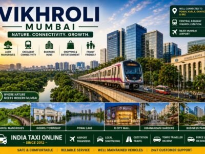 Vikhroli Mumbai Mangroves Business District and Nature Vikhroli Mumbai featuring mangrove forests, Godrej Township, Powai skyline and modern business parks