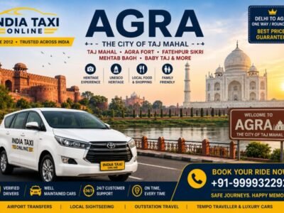 Taj Mahal Agra with India Taxi Online taxi service