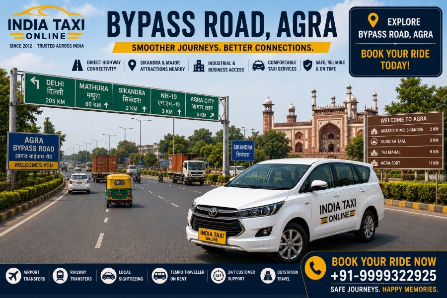 Bypass Road Agra near Sikandra with India Taxi Online taxi service