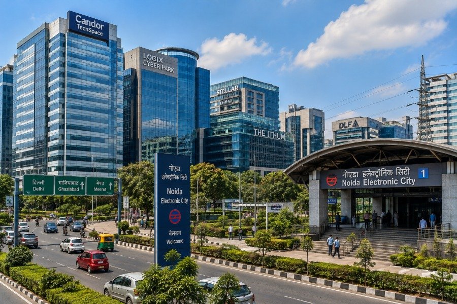 Electronic City Noida Sector 62 with modern IT parks, offices and metro connectivity
