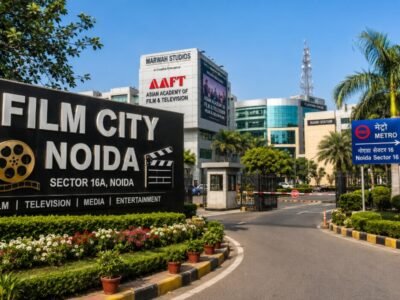 Film City Noida in Sector 16A with media buildings and urban surroundings