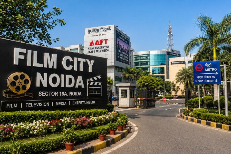 Film City Noida in Sector 16A with media buildings and urban surroundings