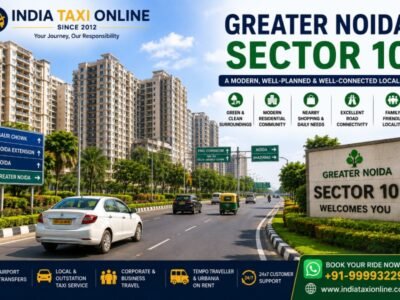 Greater Noida Sector 10 in Greater Noida West with modern residential towers, landscaped roads and urban surroundings
