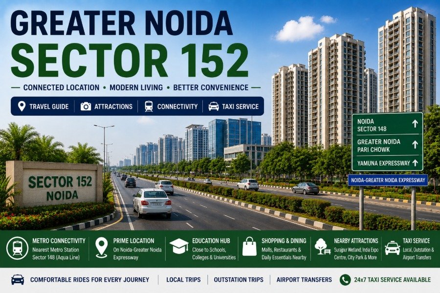 Greater Noida Sector 152 along the Noida Greater Noida Expressway with modern urban development