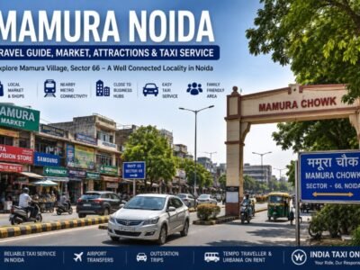 Mamura Sector 66 Noida market and road with local shops and urban surroundings