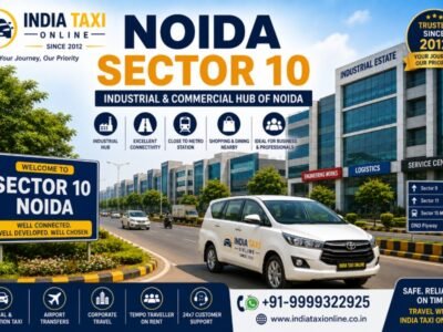 Modern industrial and commercial buildings in Noida Sector 10, Uttar Pradesh