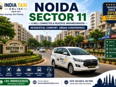 Noida Sector 11 Residential & Commercial Neighbourhood Modern residential streets, parks and commercial buildings in Noida Sector 11, Uttar Pradesh