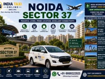 Noida Sector 37 Residential Area & Botanical Garden Botanical Garden, modern residential neighbourhood and landscaped roads in Noida Sector 37 with convenient access to Noida International Airport