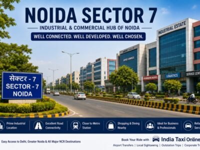 Modern commercial buildings and industrial establishments in Noida Sector 7, Uttar Pradesh
