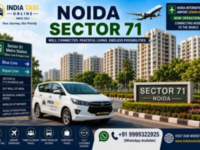 Modern residential apartments, landscaped parks and wide roads in Noida Sector 71 with convenient access to Noida International Airport