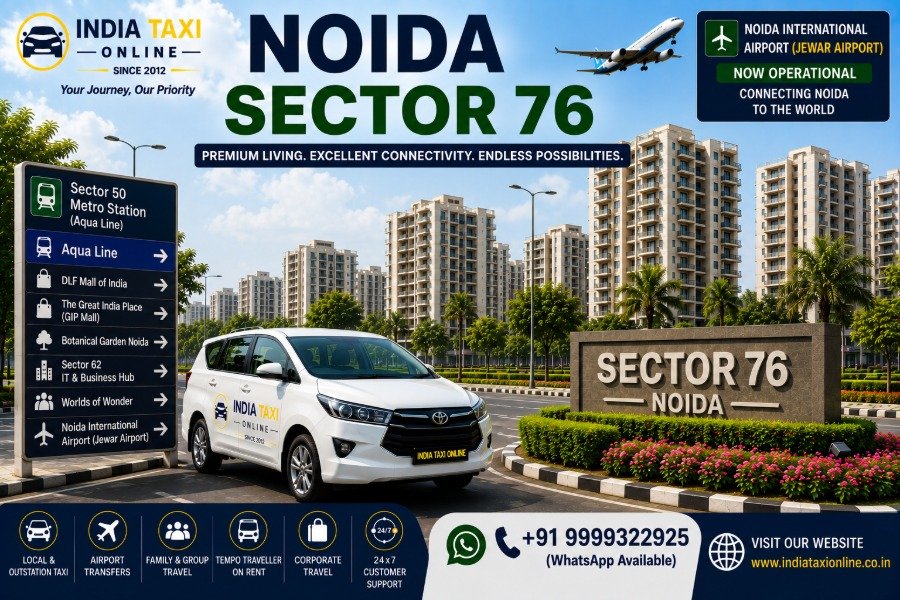 Premium residential apartments, landscaped gardens, wide roads and green parks in Noida Sector 76 with easy access to Noida International Airport