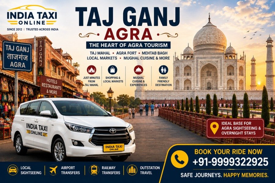 India Taxi Online taxi near Taj Mahal in Taj Ganj Agra