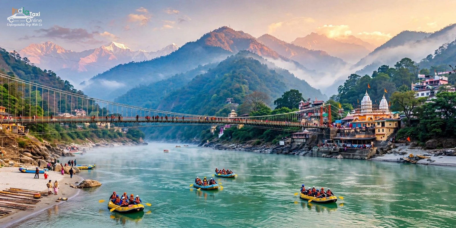 7 Best Weekend Getaways from Delhi Under 300 KM You Can Do in a Day 4 Rishikesh Laxman Jhula bridge over Ganga - adventure best weekend getaways from Delhi
