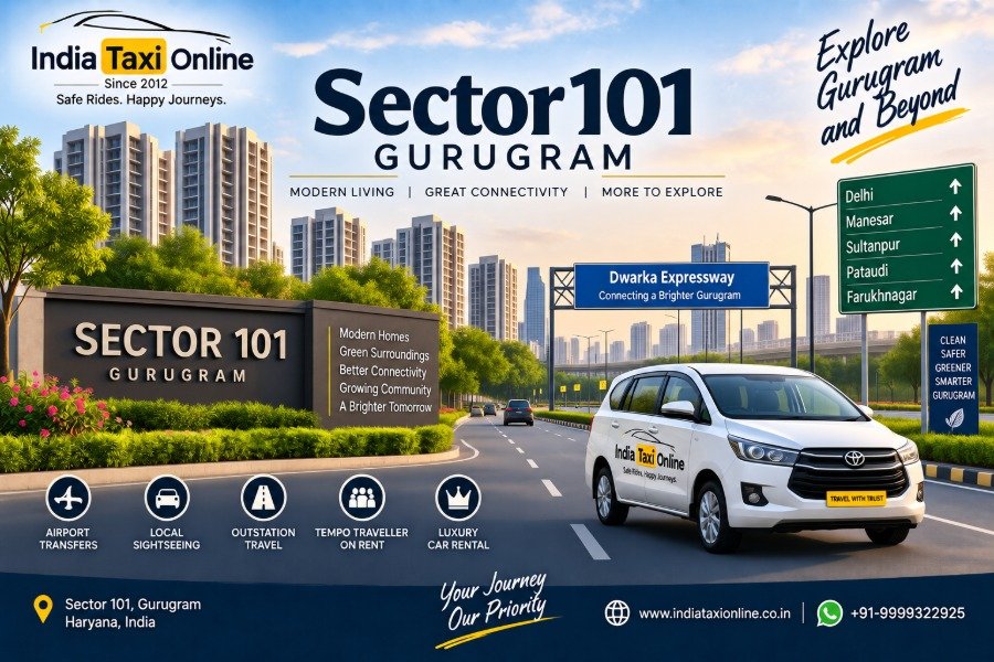 Sector 101 Gurugram with modern residential development, landscaped roads and Dwarka Expressway connectivity