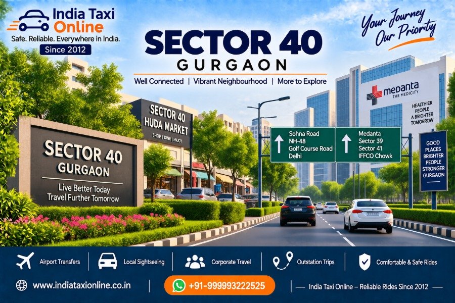 Sector 40 Gurgaon with modern residential streets, greenery and city connectivity