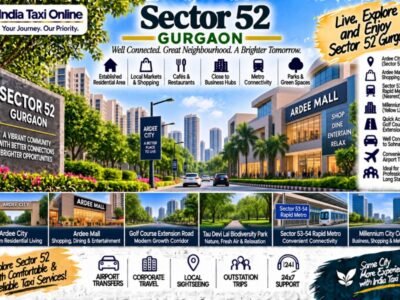 Sector 52 Gurgaon – Ardee City & Golf Course Extension Road Guide Sector 52 Gurgaon with Ardee City, green residential streets, modern buildings and metro connectivity