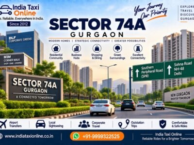 Sector 74A Gurgaon – India Taxi Online Sector 74A Gurgaon along Southern Peripheral Road with modern buildings and road connectivity