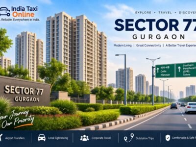 Sector 77 Gurgaon with modern residential buildings and NH-48 connectivity