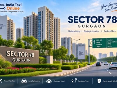 Sector 78 Gurgaon with modern residential buildings and NH-48 road connectivity