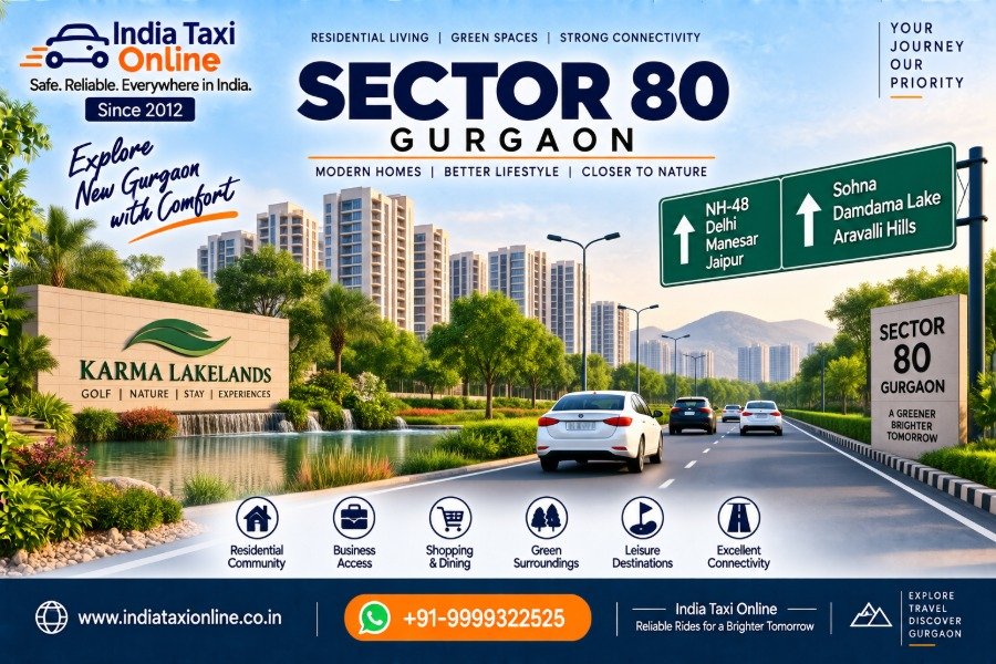 Sector 80 Gurgaon residential locality along NH-48 near Karma Lakelands and New Gurgaon